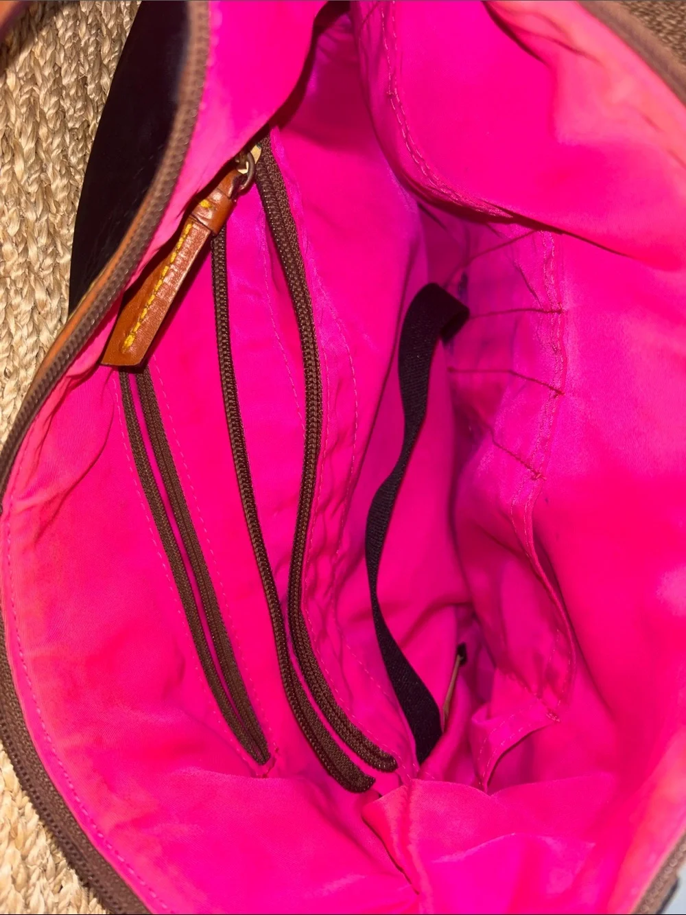 Y2K Dooney & Bourke Black Nylon Shoulder Bag w Tan Leather Trim and Brown Suede - Picture 10 of 11